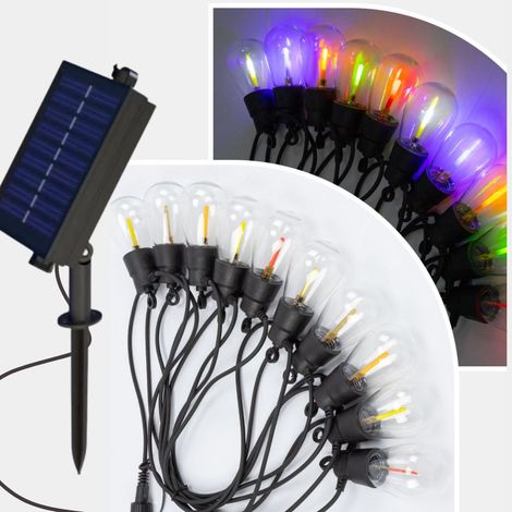 Ghirlanda solare a led 5m con 10 lampadine multicolori Pioggia di meteoriti