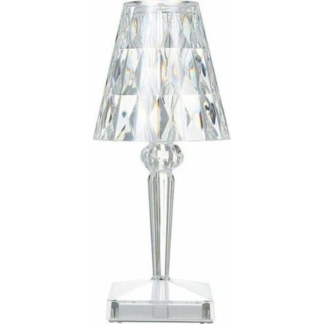 Lampe De Table En Cristal De Diamant, Par Usb, Temperature/Luminosite Reglables, Type Tactile De Batterie Au Lithium, type tactile (1/5)