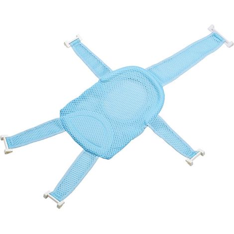 Siège de bain ajustable pour bébé, filet hamac de douche, support de bain léger bleu (1/5)