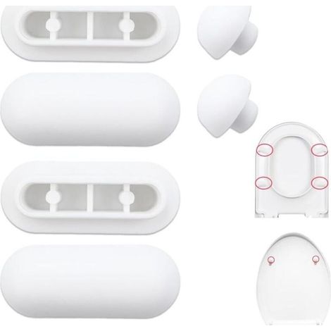 Coussin de siège de toilette, coussinet en caoutchouc absorbant, amortisseur de choc pour siège de toilette, facile à installer. (1/5)