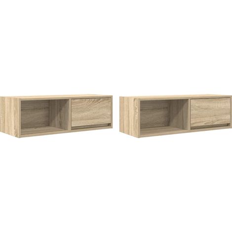 Maison Exclusive - Muebles de TV 2 uds Roble Sonoma 80x31x25,5cm (1/5)