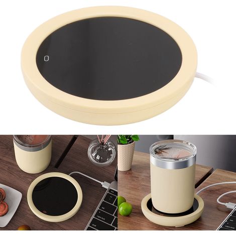 Calentador de tazas USB con interruptor de gravedad, 55 °C, amarillo – Placa calefactora eléctrica para escritorio [Calentador de tazas] [Interruptor de gravedad eléctrico] [55 grados Celsius] [Amaril (1/5)