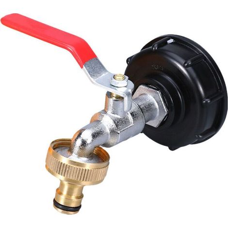 Robinet D'Écoulement Ibc 3/4" Robinet Cuve 1000l S60x6 IBC Cuve Ibc Tuyau Avec Raccord Fil Intérieur En Laiton 1 Pouce Pour Robinet Réservoir D'eau, Réservoir D'eau Pluie, Accessoires (1/4)