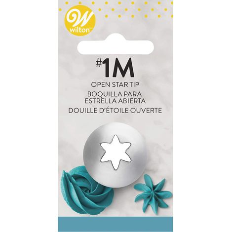 Wilton, 0265435, Cornetto blisterato Grande per decorazioni con la sac à poche, Punta Stella Aperta N. 1M, Acciaio (1/4)