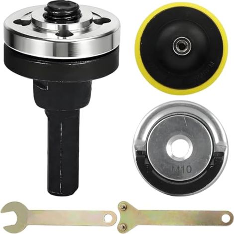 Kit de Conversion de perceuse électrique en meuleuse d'angle, kit de Conversion avec mandrin à Tige de 10 mm, clé, Plaque de Serrage autobloquante M10 et Disque Autocollant M10 (1/5)