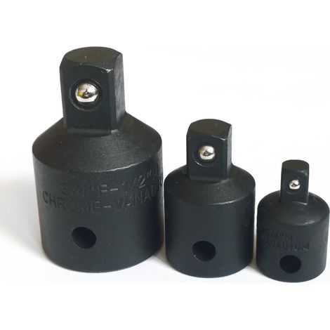 Impact Socket Adaptor Converter Reducer 3pc Set 1/2"" 3/8"" 1/4"" Adapter SS169 (1/2)