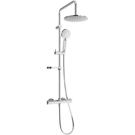 Mexen KX40 Brausegarnitur für Aufputzmontage mit Kopfbrause und Thermostatmischer, Chrom - 771504091