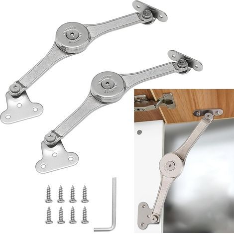 2 cerniere per coperchio ad alta resistenza, cerniere di supporto per coperchio pieghevole, perfette per armadi, mobili, cerniere per baule dei giocattoli, angolo di apertura degli armadi (1/5)