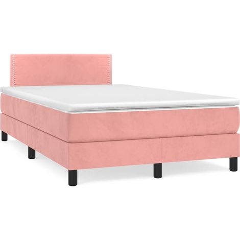 Maison Exclusive - Cama box spring con colchón terciopelo rosa 12 (1/5)