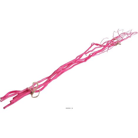 Saule Tortueux nature en botte x5 branches bois lave Rose fushia 100cm - couleur: Rose fushia 730