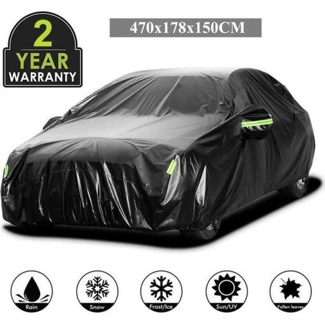 Housse Protection Auto Extérieure - TOOLUCK - Sedan 470x178x150CM - Étanche - Anti-UV - Noir (1/4)