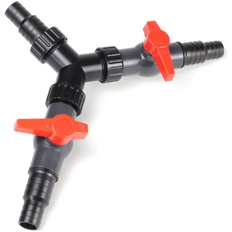 Y-distributeur SunSun 20/25mm - Tuyau bassin 3/4"/1" - Vanne réglage - Aquarium (1/4)