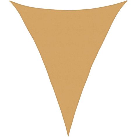 Voile d'ombrage  Voile de parasol 160 g/m² triangulaire sable 5x6x6 m PEHD