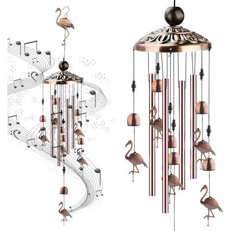 Carillon A Vent,Dehors Carillon A Vent Exterieur Zen,Carillon Japonais pour Jardin Terrasse Arrière-Cour Décoration D'intérieur (doré) (1/5)