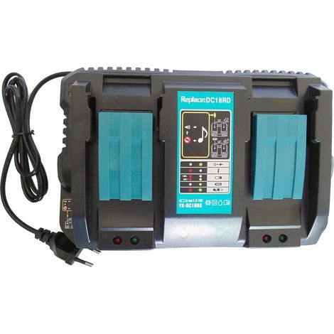 Remplacer Chargeur Rapide Double pour 2 Batteries pour DC18RD 14.4 V - 18 V DC18RA DC18RC pour Batteries 14,4 V-18 V BL1830 BL1430 BL1815 BL1415 BL1840 BL1850 BL1440 BL1450 (1/5)