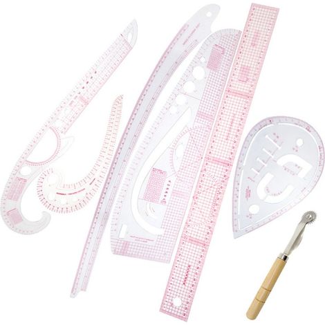 Hochtransparentes Nählineal-Set mit integrierter Skala, flexibel, faltbar und aus transparentem Kunststoff Schneiderzubehör (1/5)