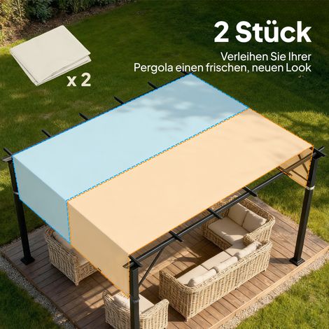 Toiture de rechange pour pergola anti-UV, store solaire 3x3 m pour terrasse et abri de jardin, blanc crème