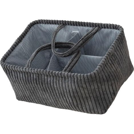 Boîte de rangement pliable, panier en tissu, gris (1/4)