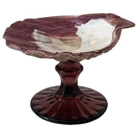 Verre à vin à pied en coquillage naturel, verre artistique en coquillage irrégulier, décoration intérieure.