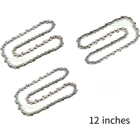 Confezione da 3 catene per motosega con barra da 12" (30 cm), 45 maglie di trasmissione, adatte a Dolmar, Echo, Bosch, Einhell e altri TRIMEC (1/4)
