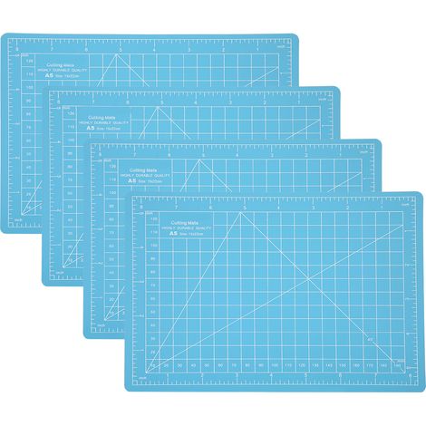 Planche de découpe A5 4 pièces bleu ciel - Tapis de coupe pour gravure, tampon en caoutchouc et travaux de précision (1/5)