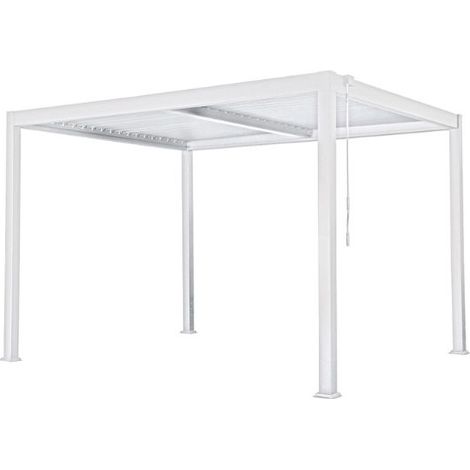 Pergola da giardino 4x4 mt Texas in alluminio-Bianco (1/3)