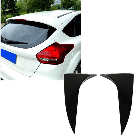 Seitliche Heckscheibenspoiler in Hochglanzschwarz (ein Paar) für Ford Focus Schrägheck 2015-2018 (184) (1/5)