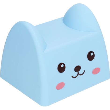 Veilleuse exquise en forme de chat bleu mignon, source de lumière blanche, objet décoratif et amusant pour les enfants