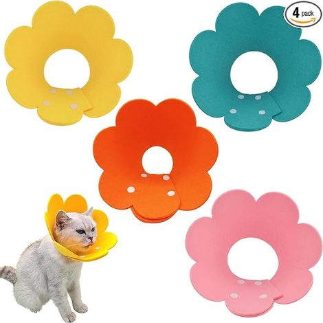 Lot Colliers Protection Souples Chat Anti Morsure Contre de pour les Fuites Collerette Souple Collier Médicale Postopératoire (1/5)