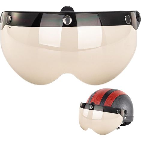 Visera para casco de motocicleta con 3 botones a presión (1/5)
