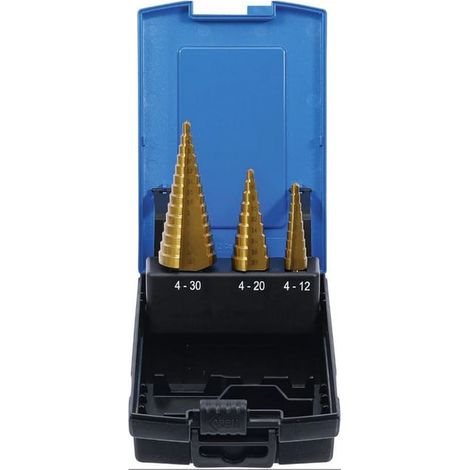 3 BGS DIY-Senkbohrer, Stufen 4–12 mm, 4–20 mm und 4–30 mm