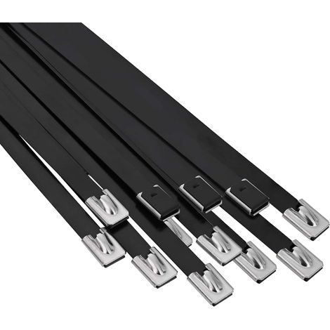 Atadura de Cables 12 uds. 7,9 x 200 mm Negro vidaXL (1/5)