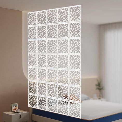 Lot de 12 séparateurs de pièce - 29 x 29 cm - Design contemporain pour salon, bureau, hôtel - Décoration murale décorative brise-vue