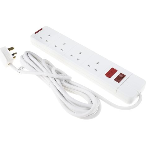 Rallonge électrique 5m, 4 prises Type G - Britannique 13A ( Prix pour 1 ) (1/3)