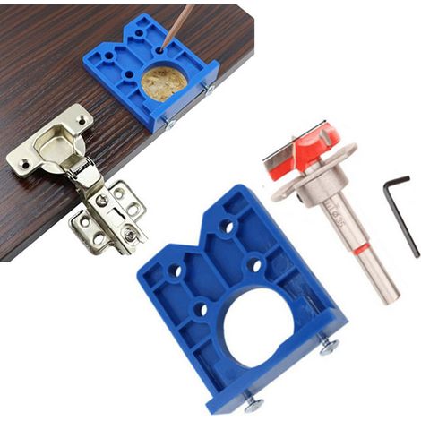 Bohrschablonen-Set für 35-mm-unsichtbare Scharniere, ABS und Schneidlegierung, Fräsführung für Möbel, Komplettset. (1/5)