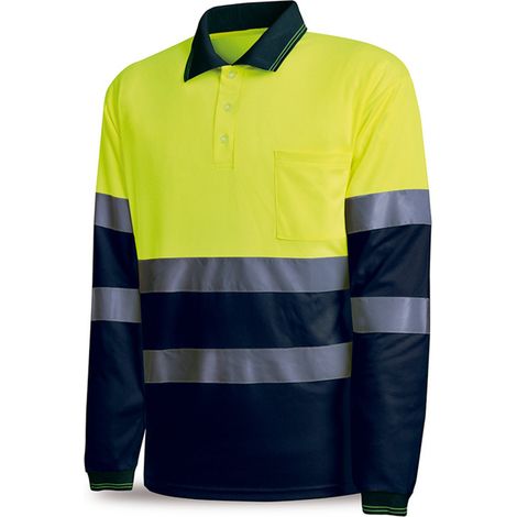 Polo à Manches Longues Haute Visibilité Bleu Taille XL
