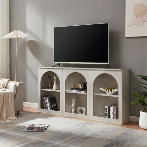 Sideboard Trorhun 160x30x80 cm Grau [en.casa]