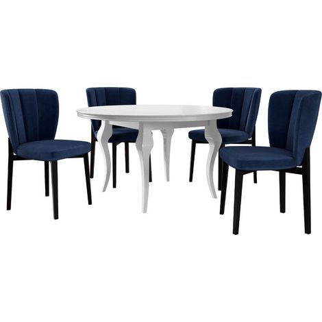 Conjunto de mesas y sillas para comedor Racine 140, Magic Velvet 2216, 76x0x0cm, Diámetro: 100, Número de asientos: 4, Estilo: Contemporary