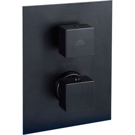 Paffoni Level - Grifo empotrado termostático de ducha, con cuerpo, 1 salida, negro mate LEQ513NO/M (1/3)