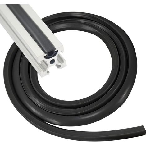 Profilé Aluminium Bandes de Chant pour Série 20X20-6 mm, Bande D'étanchéité Souple de Protection en PVC, Anti-poussière Bandes de Chant (Noir 10 m Slot) (1/5)