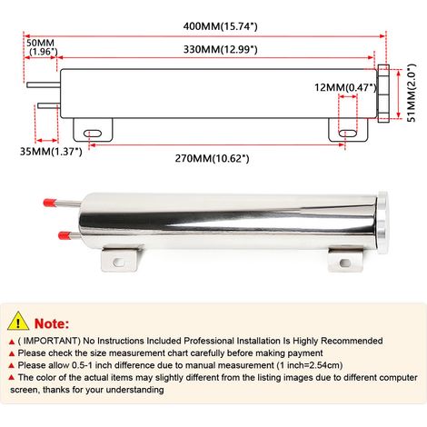 Car modification parts, overflow tank, polished stainless steel radiator overflow can, coolant reservoir, 2 inches - 2"13" (OCC073) (1/4)