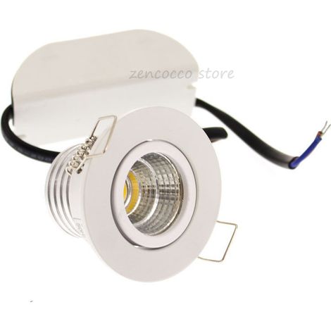 MINI FARETTO LED COB 3W puntoluce incasso a molle orientabile 240Lm 220v Bianco Freddo