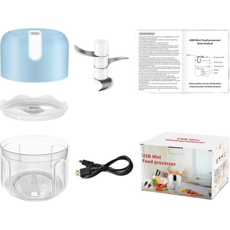 Mini hachoir à ail électrique portable étanche, rechargeable par USB. (1/2)