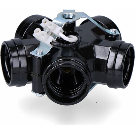Portalampada multiplo, 5 portalampade E27, M10, da 4 a 250 V, nero (confezionato in termoretraibile) (1/2)