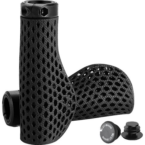 Manopole per bicicletta, design ergonomico, assorbimento degli urti, nere (1/2)