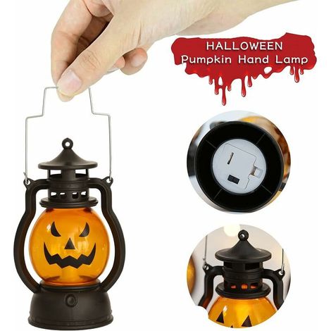 Halloween-Kürbislampen-2er-Pack, Halloween-Kürbislaternen, tragbare Kürbislaternen für Zuhause, Bar, Schule, Halloween-Dekoration (1/5)