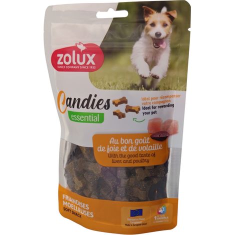 Friandises Os bi gout volaille foie CANDIES 150 g pour chiens - zolux