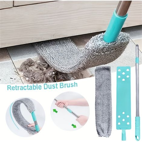 1 brosse à épousseter rétractable pour crevasses, plumeau humide et sec, convient aux canapés-lits et aux dessous de meubles, produits de nettoyage (1/5)