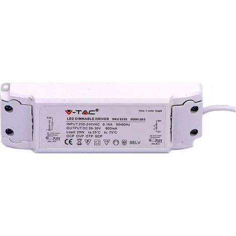 V-TAC 29W LED-Panel-Treiber, Weiß, Lötdrähte