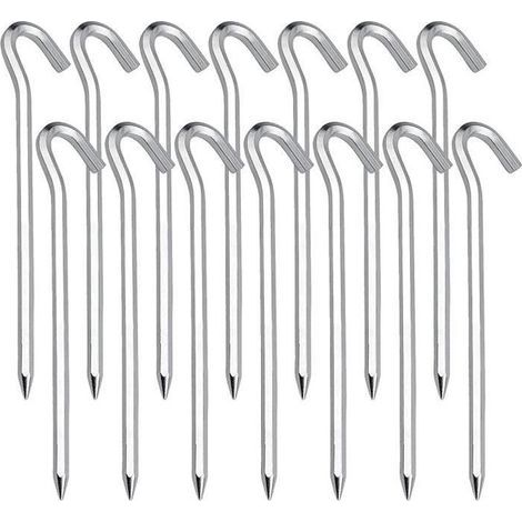 14 picchetti per tenda, picchetti in acciaio, ancoraggi a terra - Ideali per giardino, campeggio e tende (1/4)